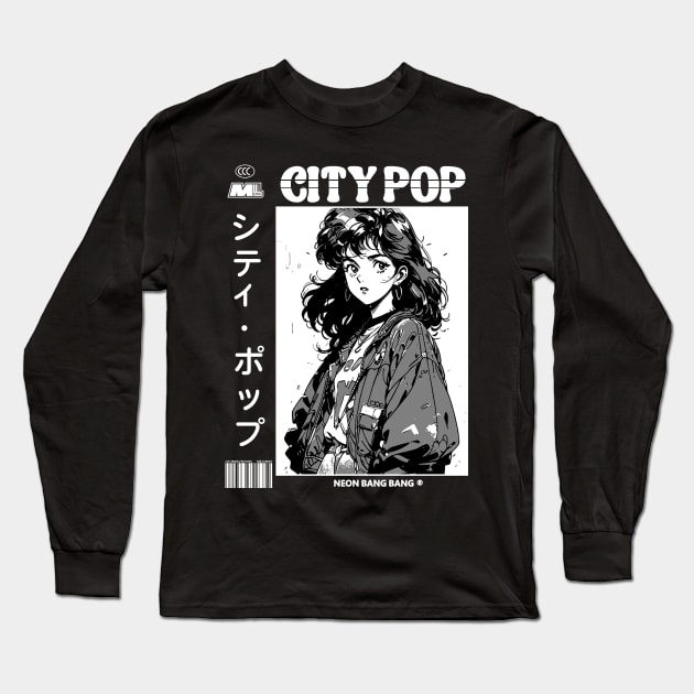 City Pop | シティ・ポップ Long Sleeve T-Shirt by Neon Bang Bang